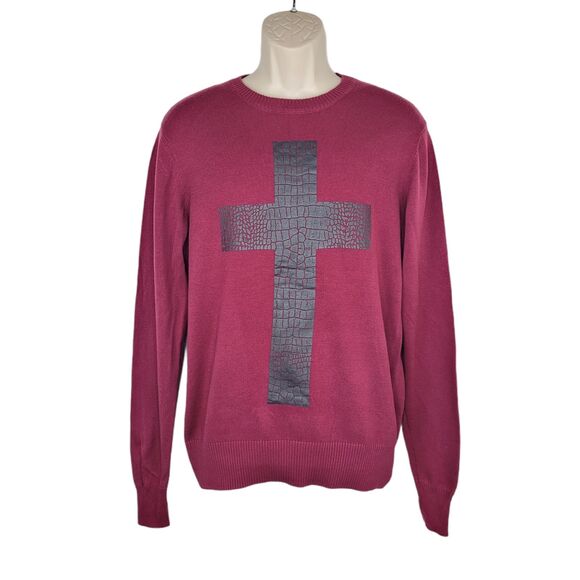 G by Guess Mens Pullover Sweater Size Medium Cross Elephant Print - Picture 1 of 8